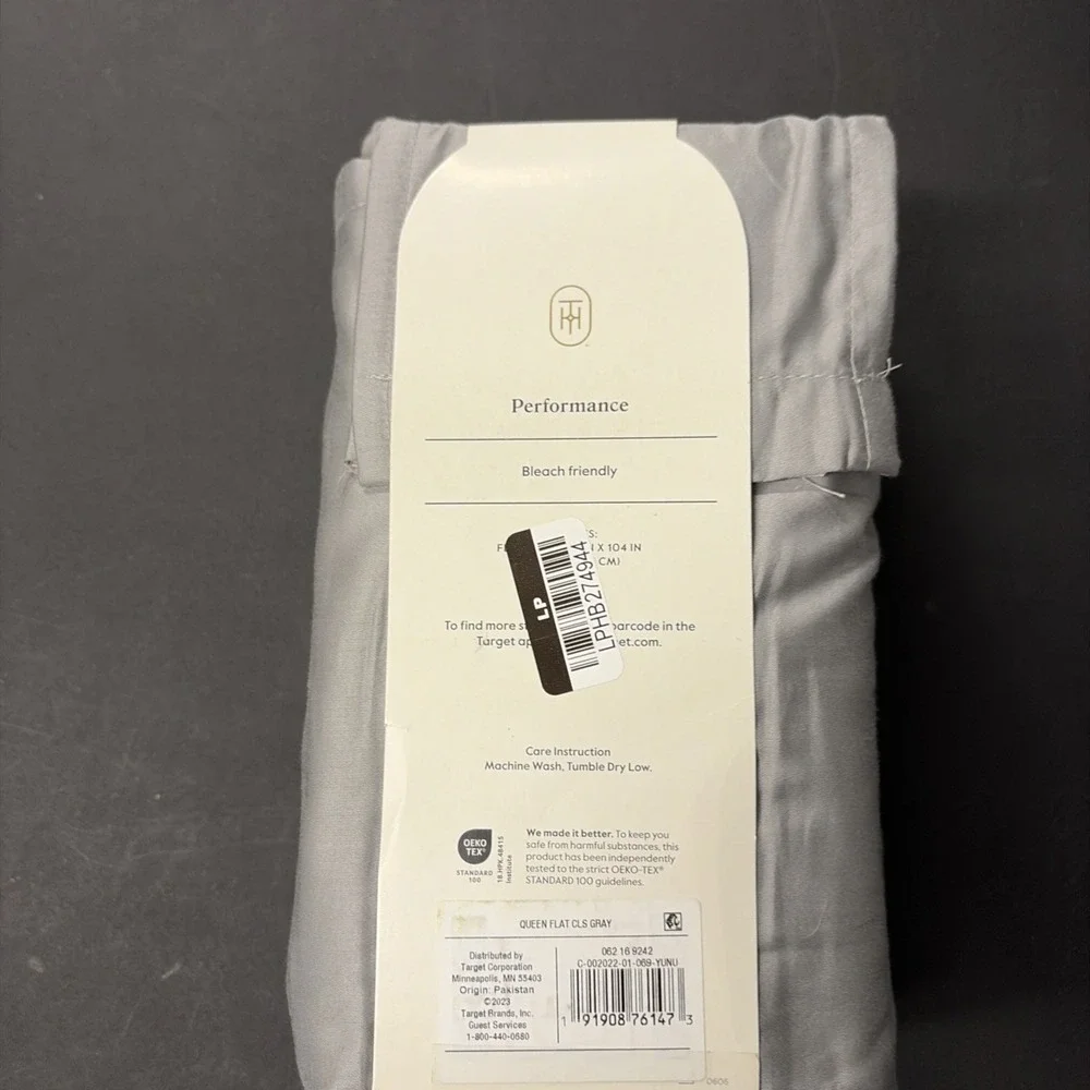 Queen 400 Thread Count Performance Flat Sheet Gray - Threshold: Cotton 20537